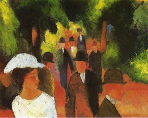 Promenade with Half-Length of Girl in White  1914