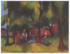 August Macke - Children under Trees in Sun